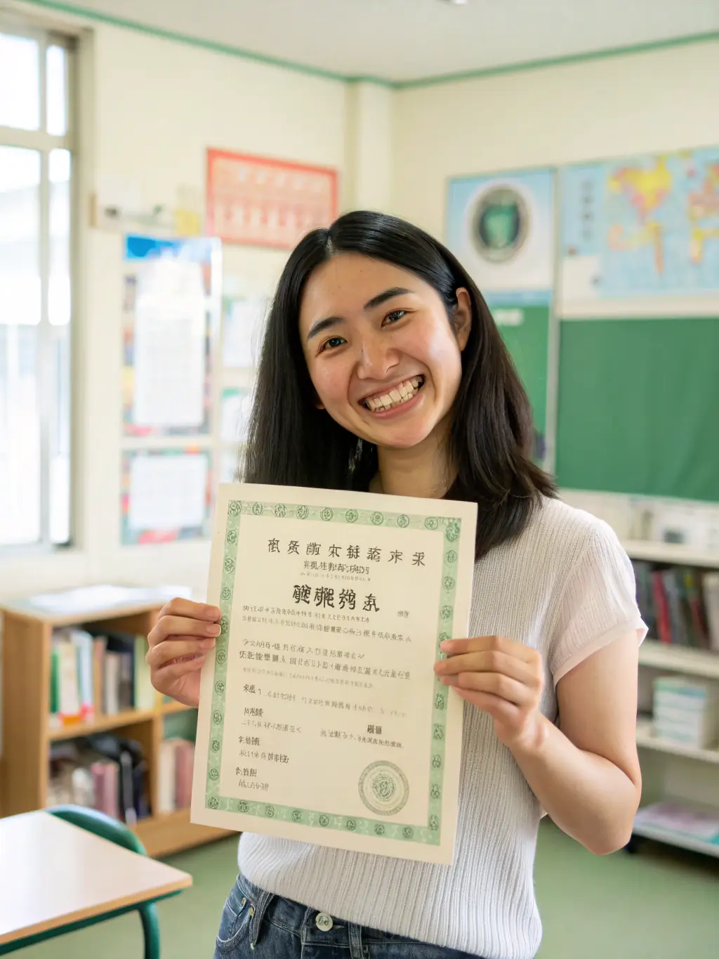A young woman from an underserved community receiving a scholarship certificate from Tanjii at Dream Academy.